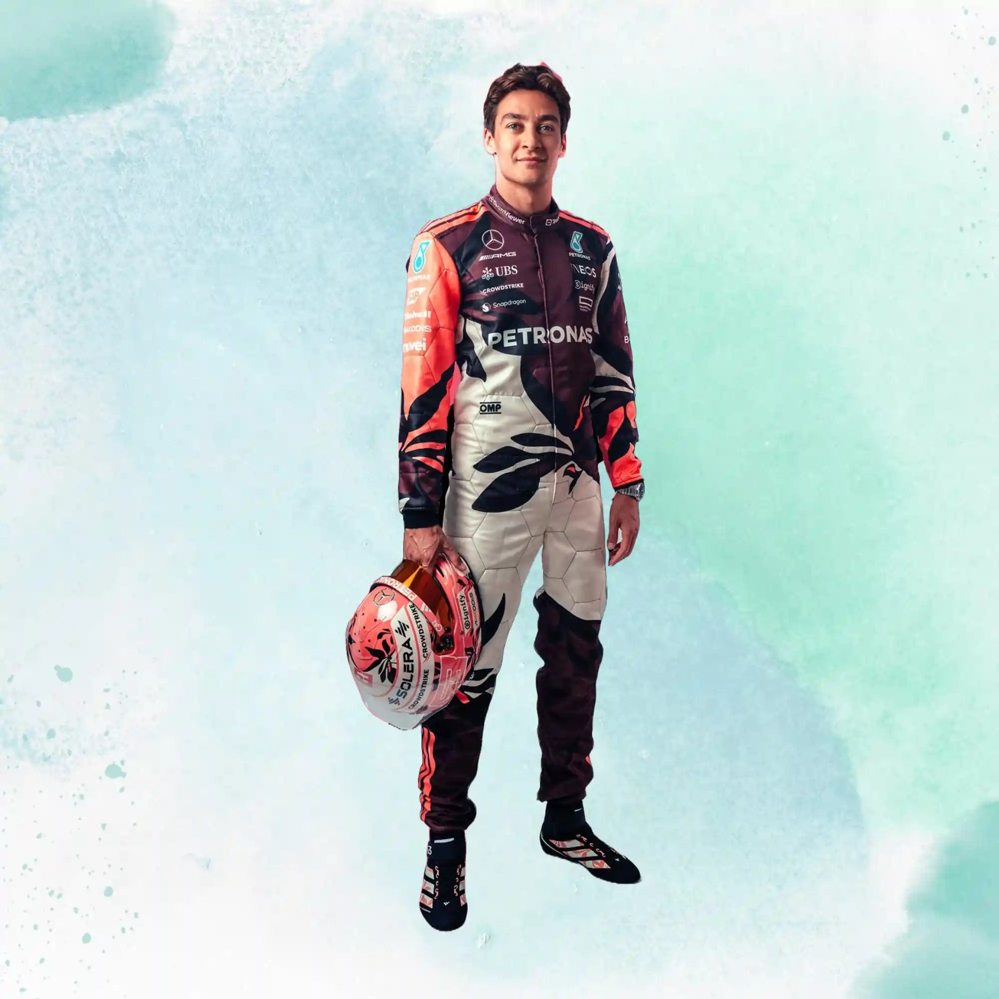 New 2025 Miami Grand Prix George Russell Mercedes AMG F1 Replica Racing Suit