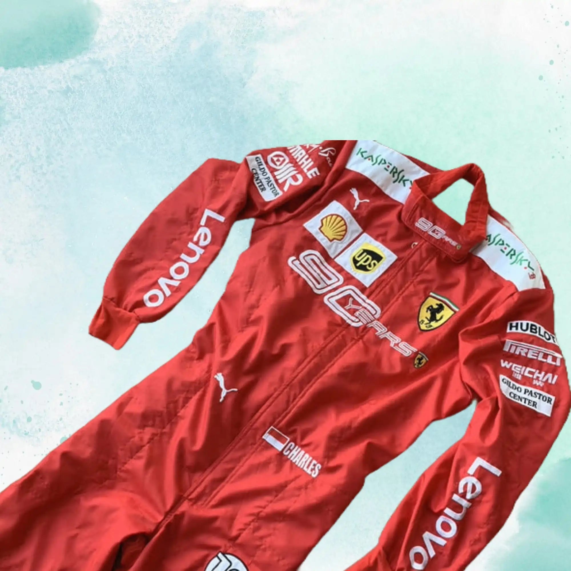 Charles Leclerc 2019 Scuderia Ferrari 90 Years F1 Team Embroidery Replica Race Suit