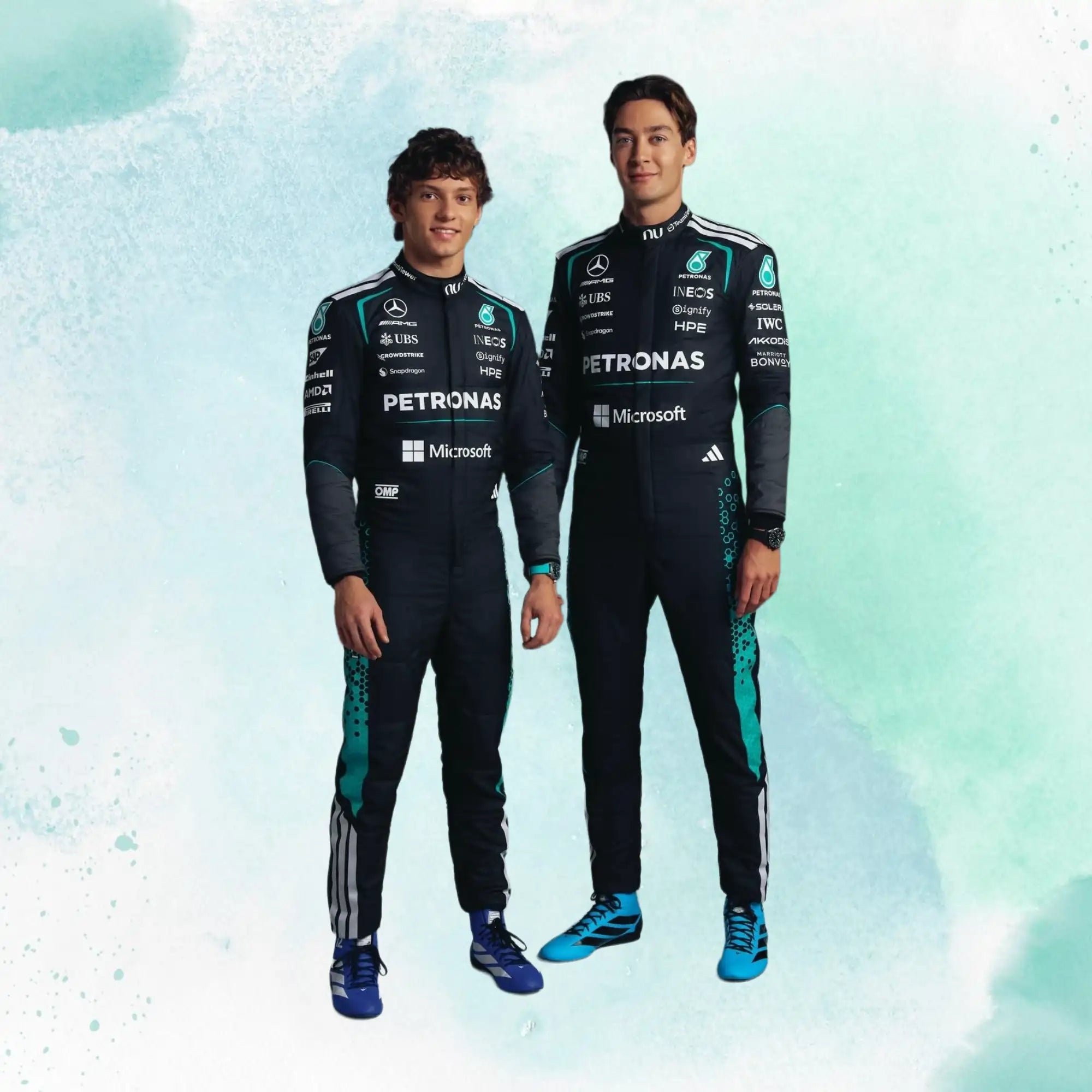 New 2026 George Russell & Kimi Antonelli Formula One Mercedes AMG F1 Replica Racing Suit