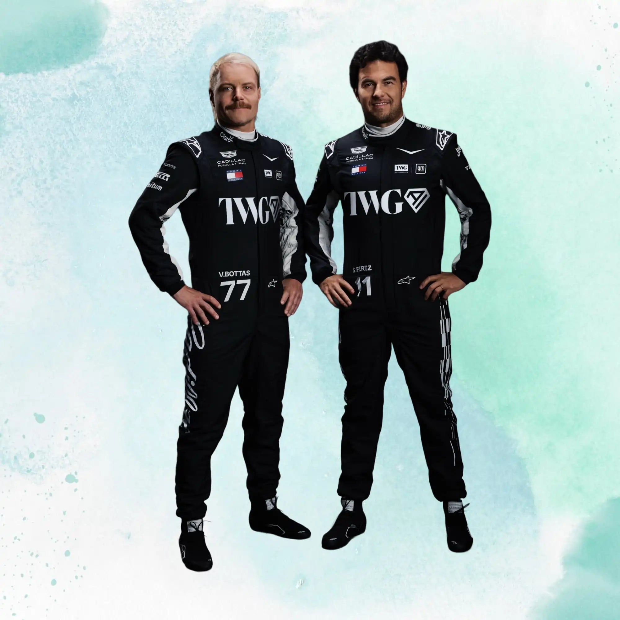 New 2026 Valtteri Bottas & Sergio Perez Formula One Cadillac F1 Team Replica Racing Suit
