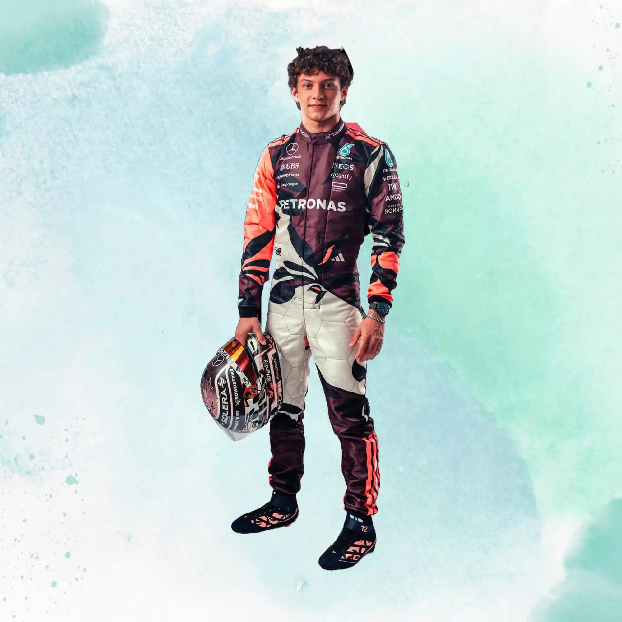 New Andrea Kimi Antonelli 2025 Miami GP Mercedes AMG F1 Replica Racing Suit
