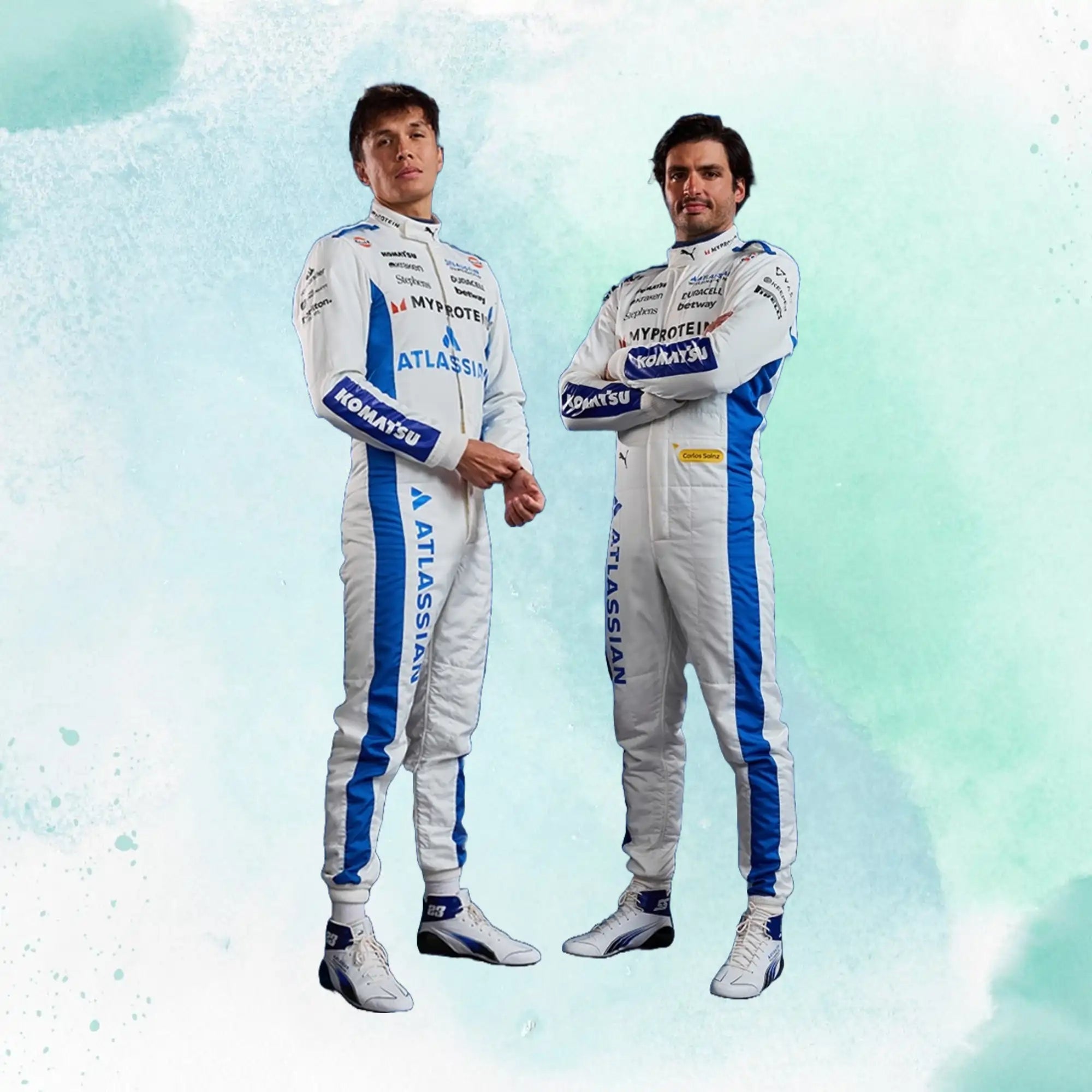 New 2025 Carlos Sainz & Alexander Albon F1 Team Williams Racing Replica Racing Suit