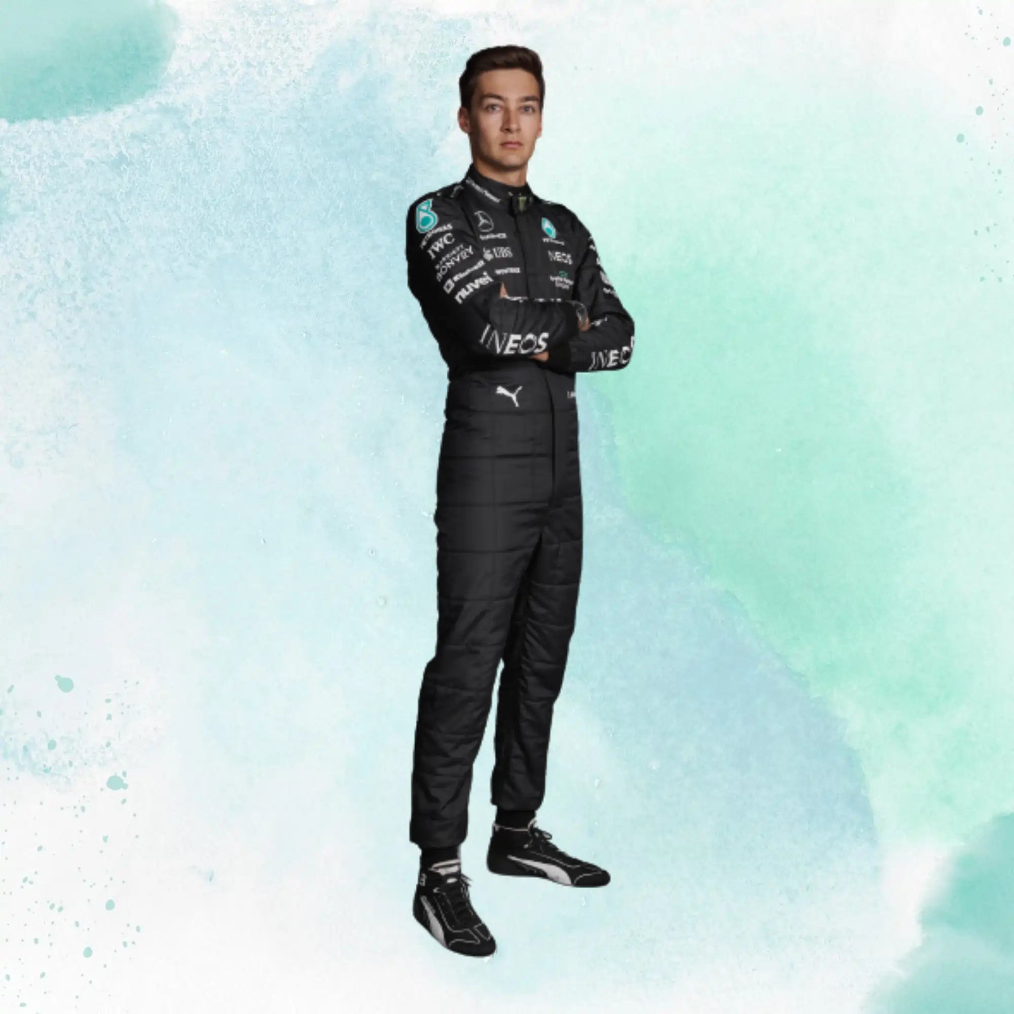 New 2023 George Russell Mercedes-AMG Petronas F1 Team Race Suit Replica