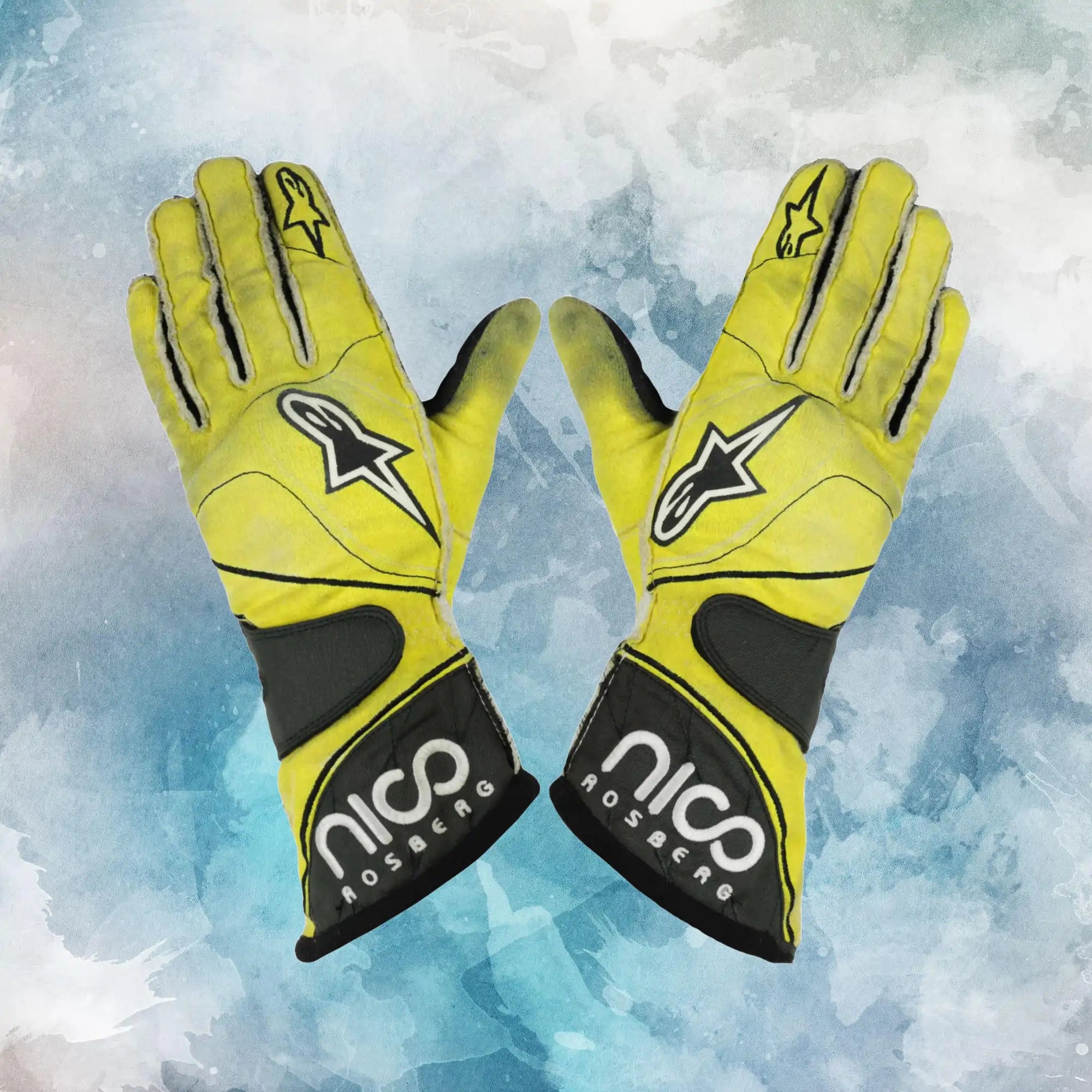 2011 Nico Rosberg Race AMG Mercedes Benz Alpinestars F1 Gloves / Nico Rosberg Replica Race Gloves