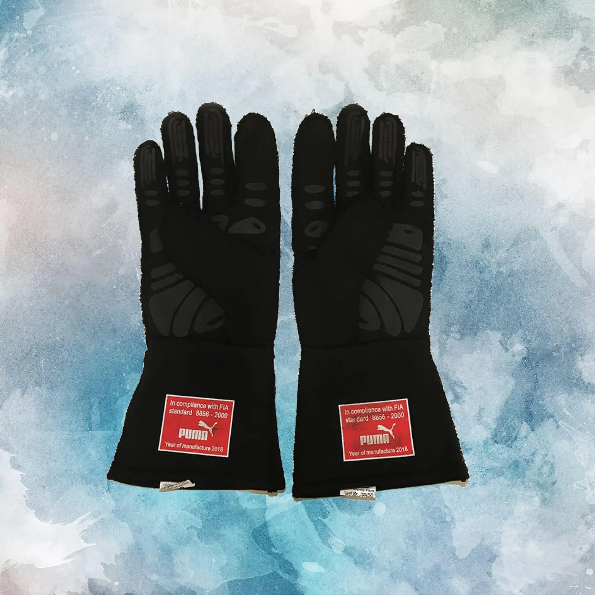 2018 Sebastian Vettel Race Worn Ferrari Formula 1 Gloves / Sebastian Vettel Replica Race Gloves
