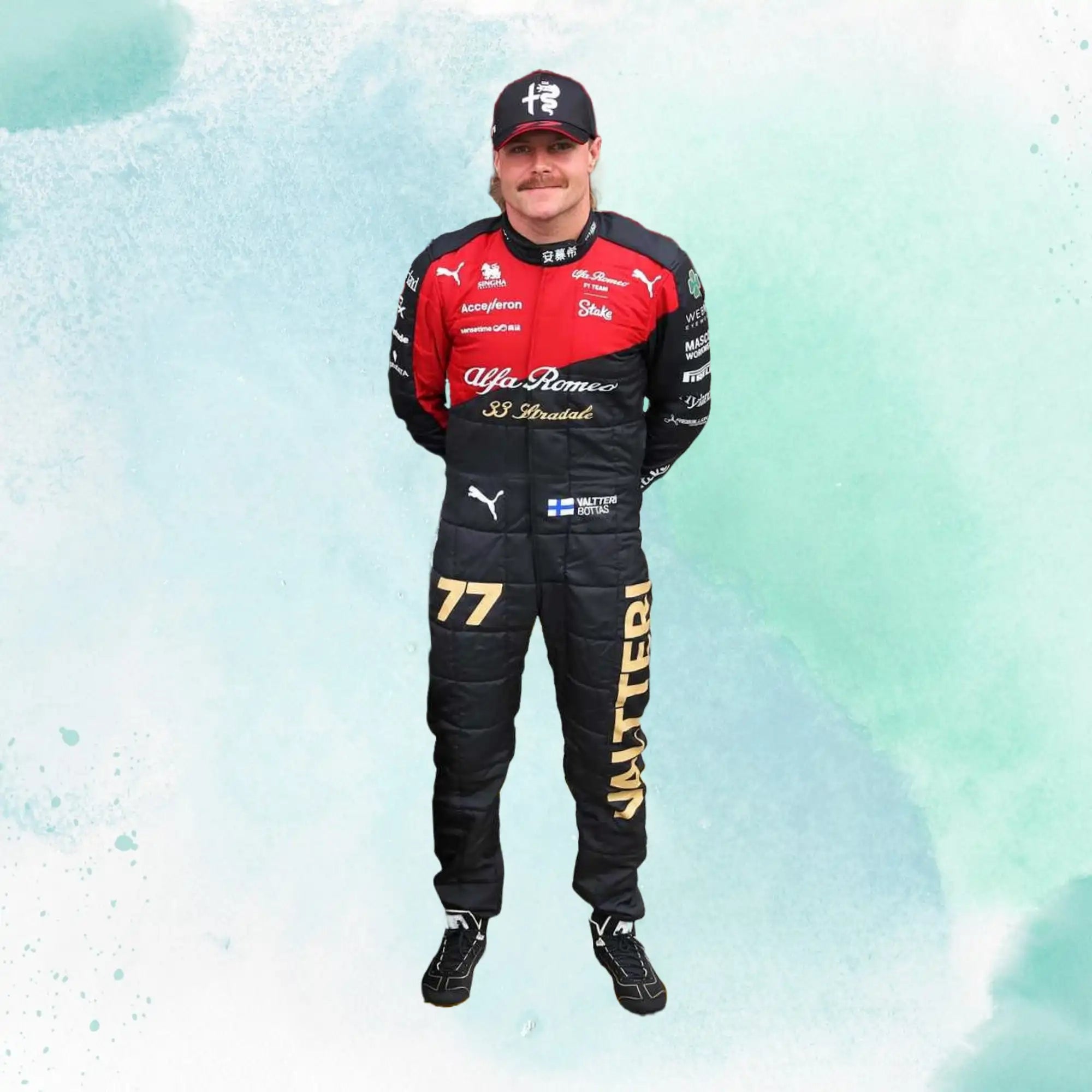 2023 New Valtteri Bottas Italian Grand Prix Replica Racing Suit F1 Team Alfa Romeo