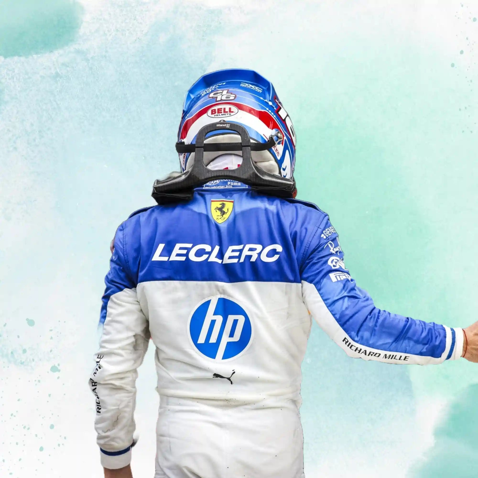 New 2025 Scuderia Ferrari HP Miami Grand Prix Charles Leclerc & Lewis Hamilton F1 Team Replica Racing Suit