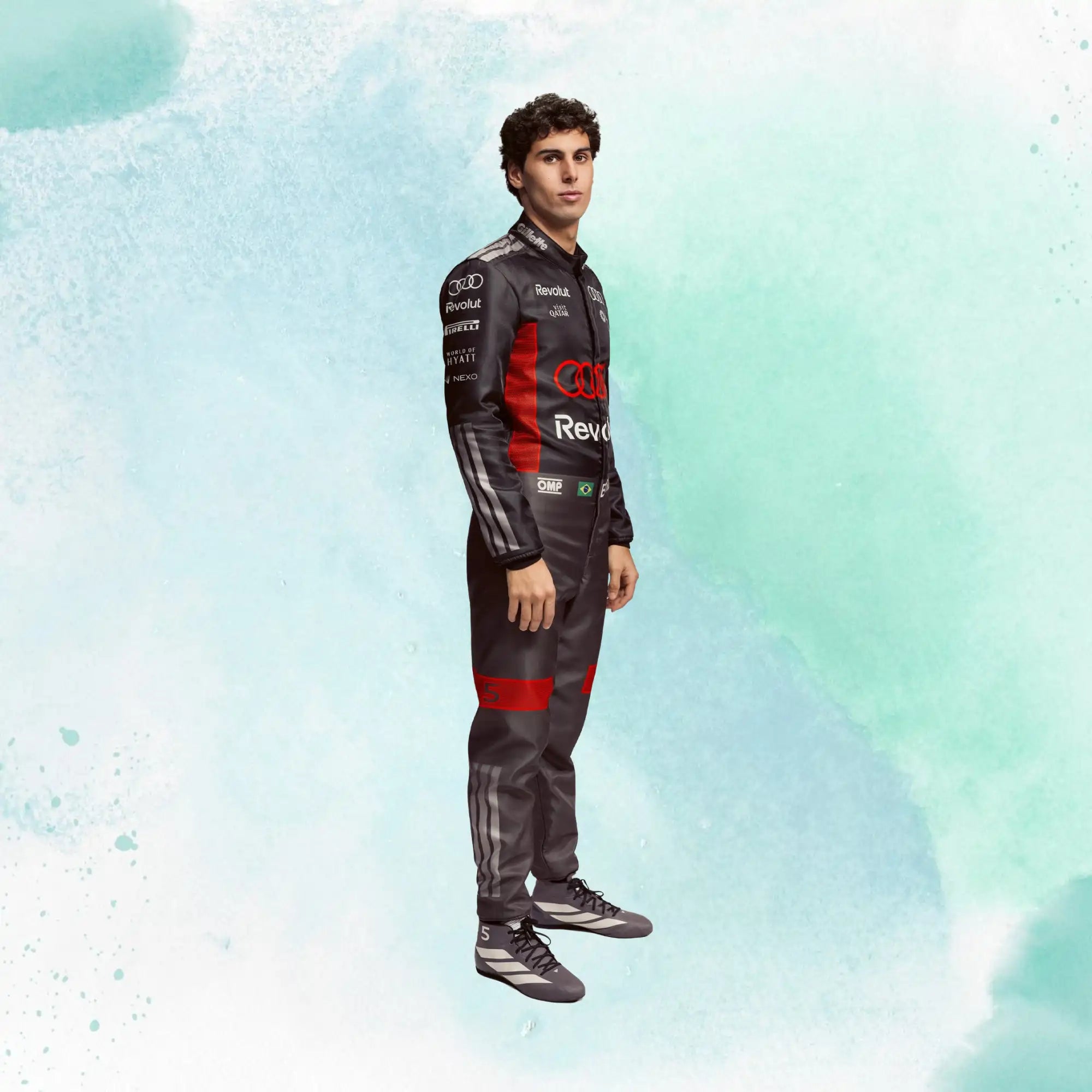 New 2026 Gabriel Bortoleto Formula One Audi Revolut F1 Team Replica Racing Suit