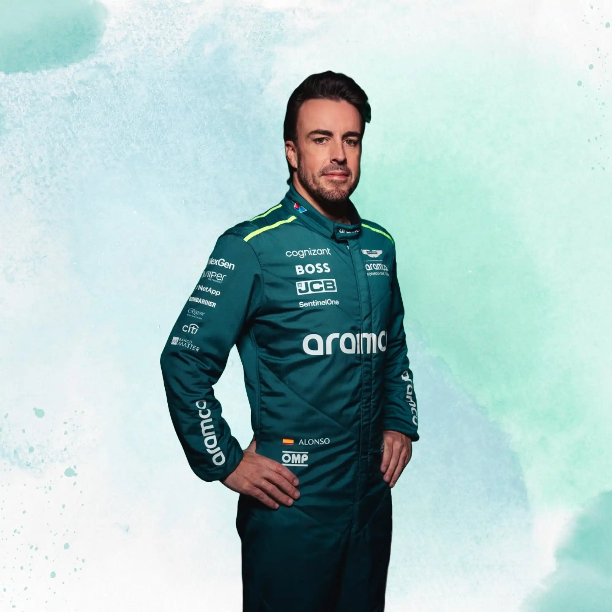 New 2024 Fernando Alonso Aston Martin F1 Team Replica Racing Suit