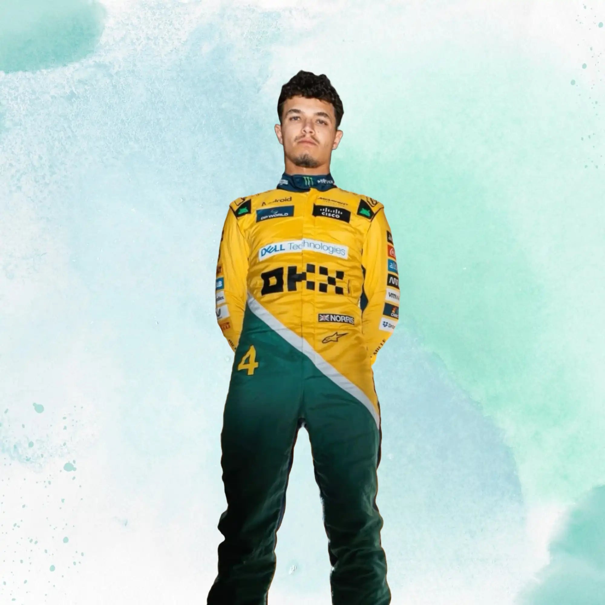 2024 New Lando Norris McLaren Monaco GP F1 Team Replica Racing Suit