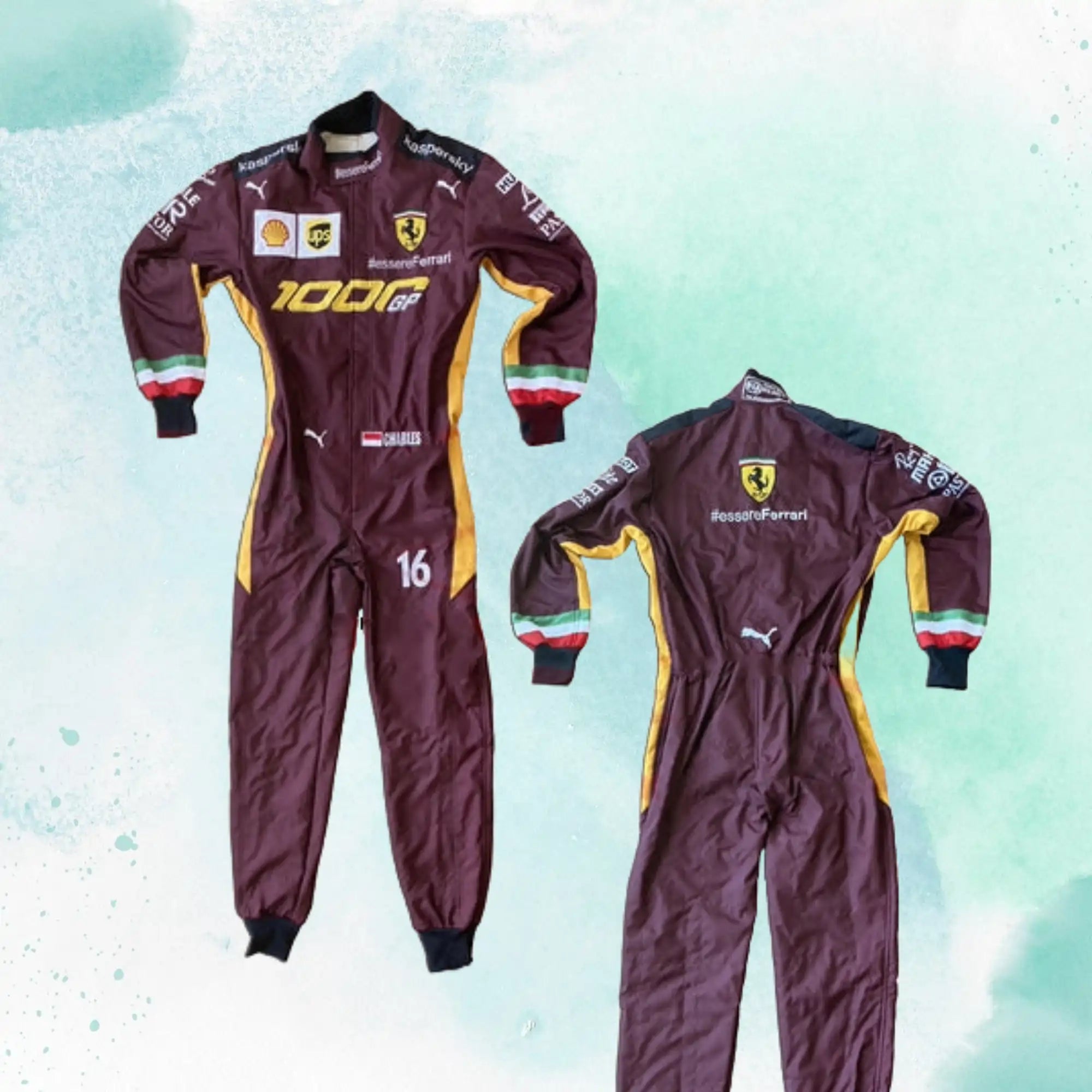 Charles Leclerc 2020 F1 Ferrari 1000 GP Replica Embroidery Replica Race Suit