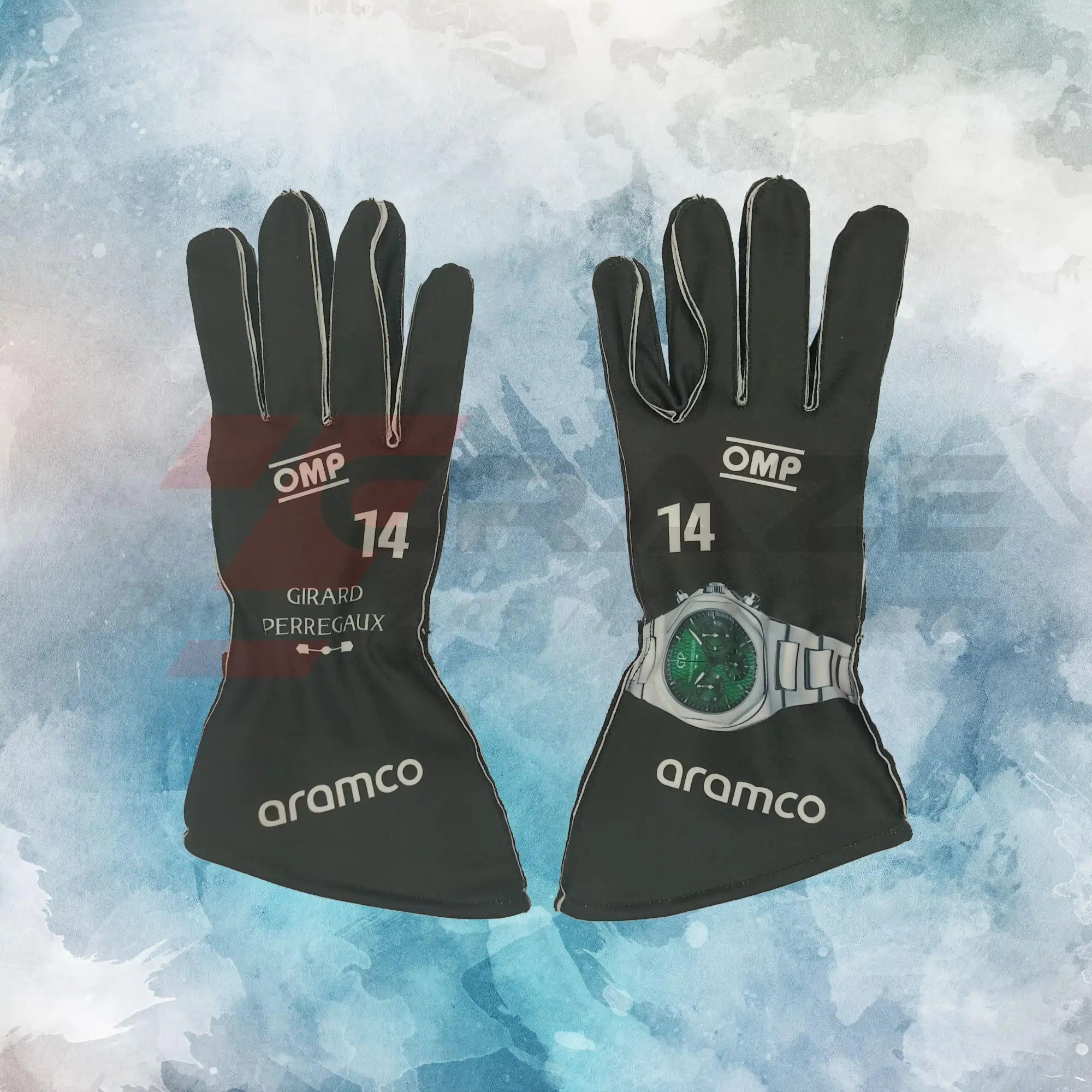 Aston Martin Fernando Alonso F1 2024 Gloves / Aston Martin F1 Replica Race Gloves