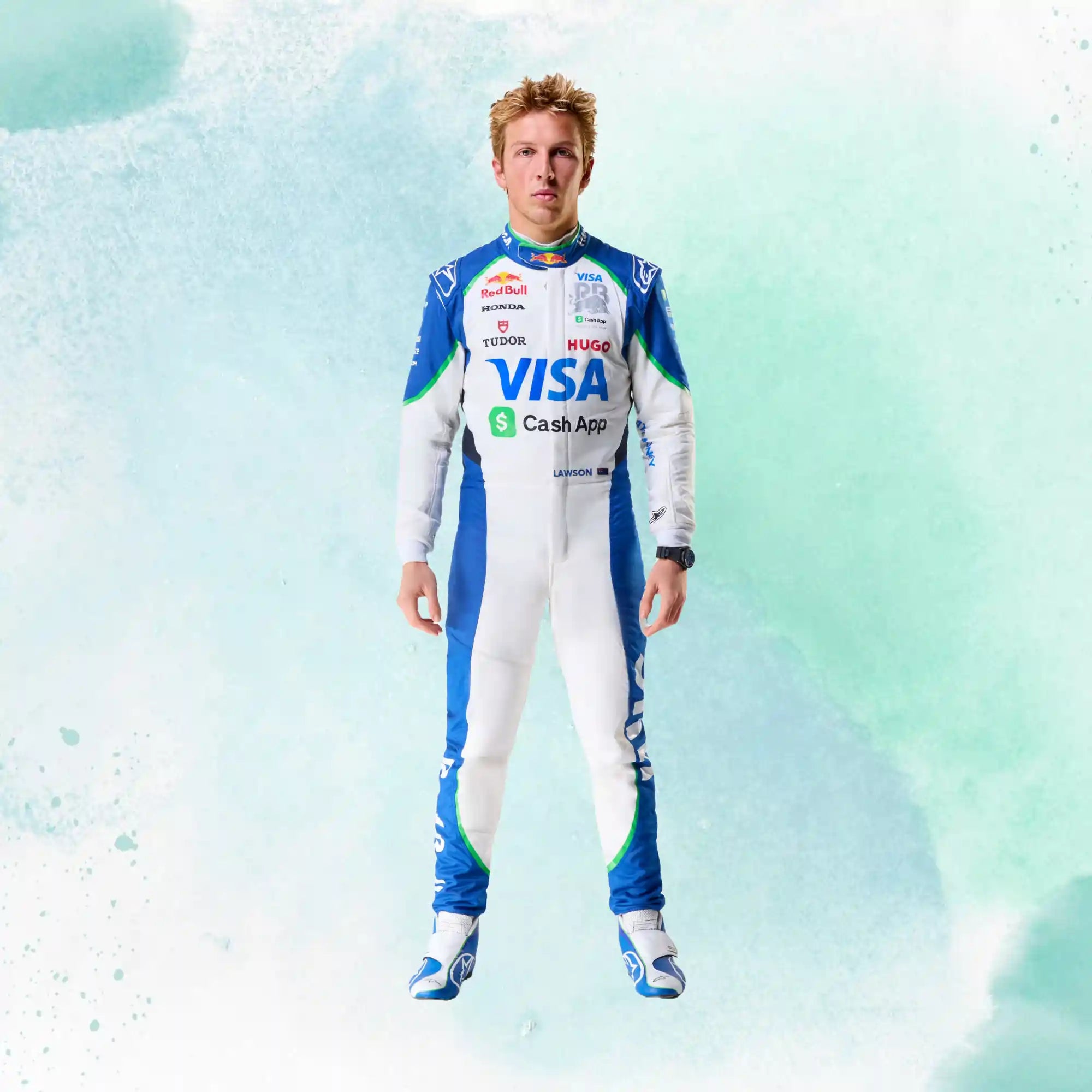 2025 New Liam Lawson Visa Cash App RB Formula One Team Replica Racing Suit