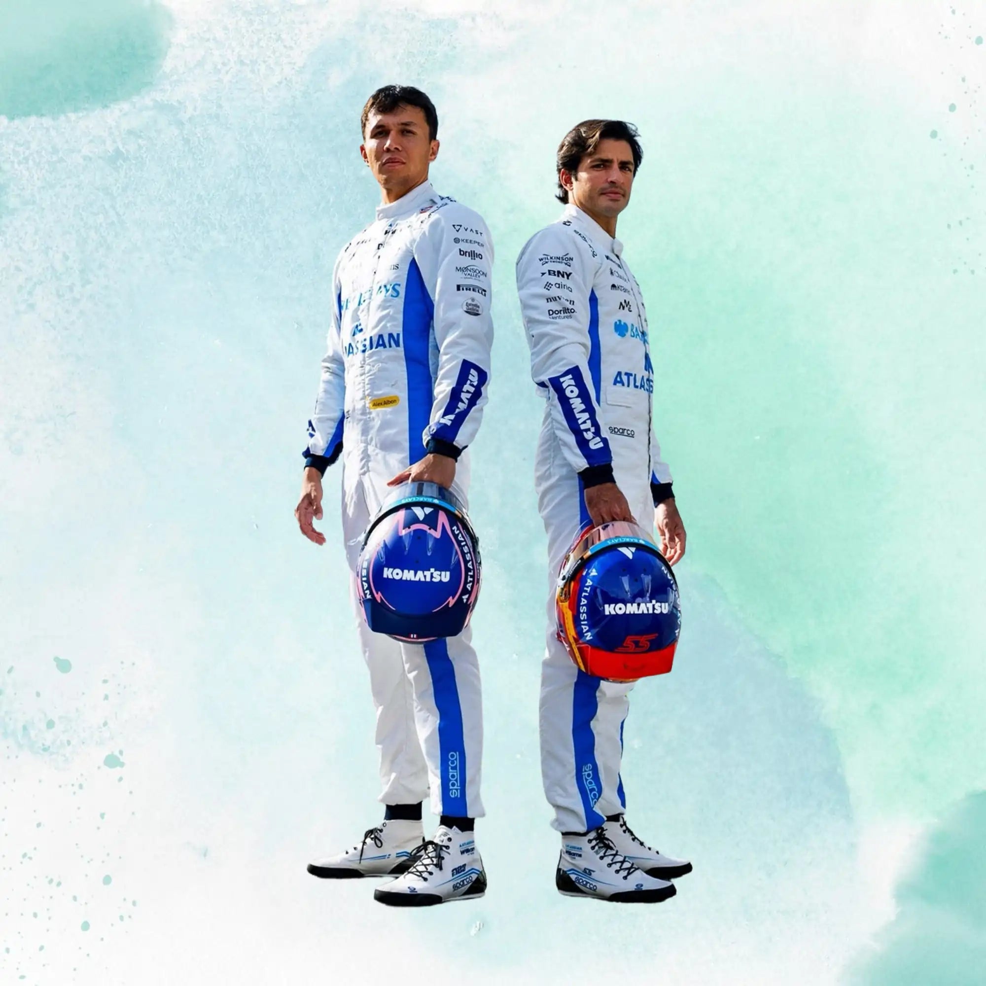 New 2026 Carlos Sainz & Alexander Albon Formula One Team Williams Racing F1 Replica Racing Suit