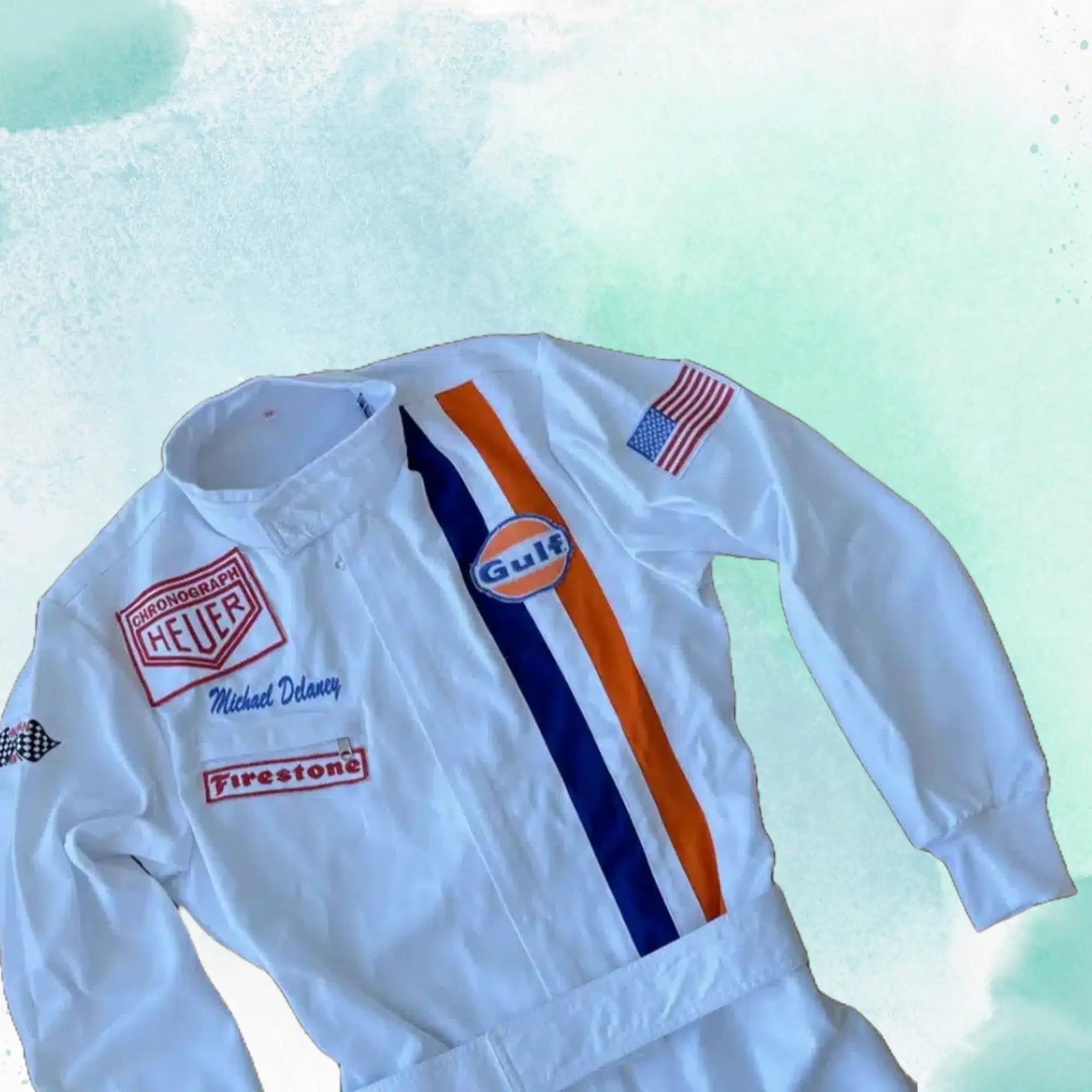 Michael Delaney Steve McQueen Le Mans 1971 Embroidery / Patch Replica Race Suit