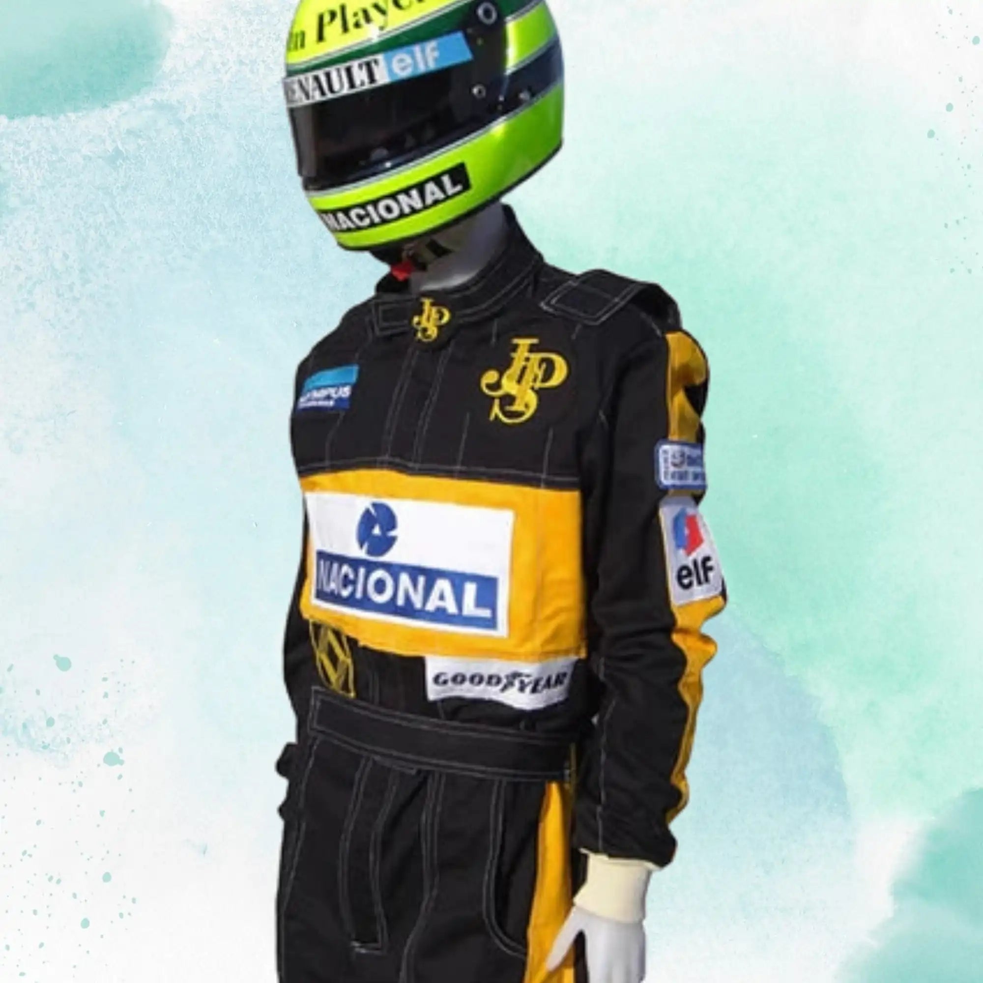 Ayrton Senna 1985 F1 JPS Embroidery Replica Race Suit