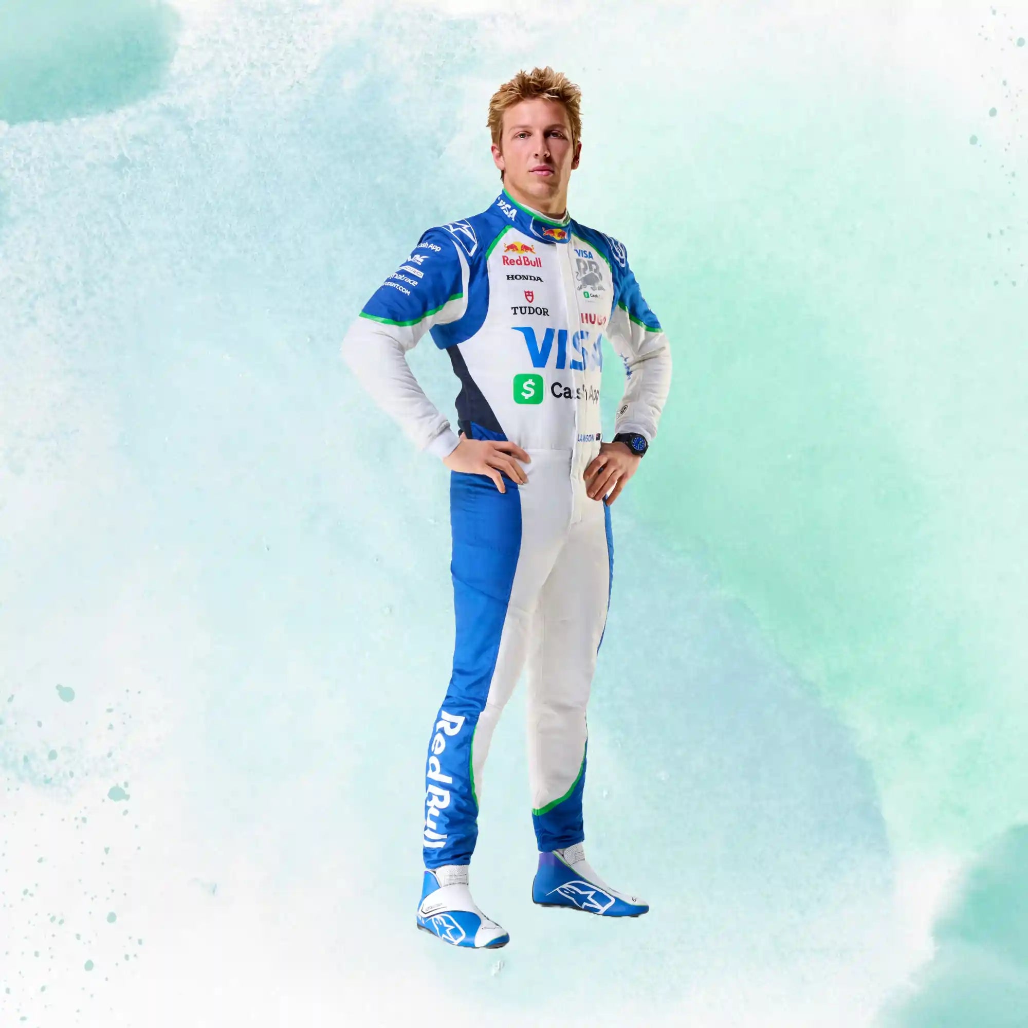 2025 New Liam Lawson Visa Cash App RB Formula One Team Replica Racing Suit