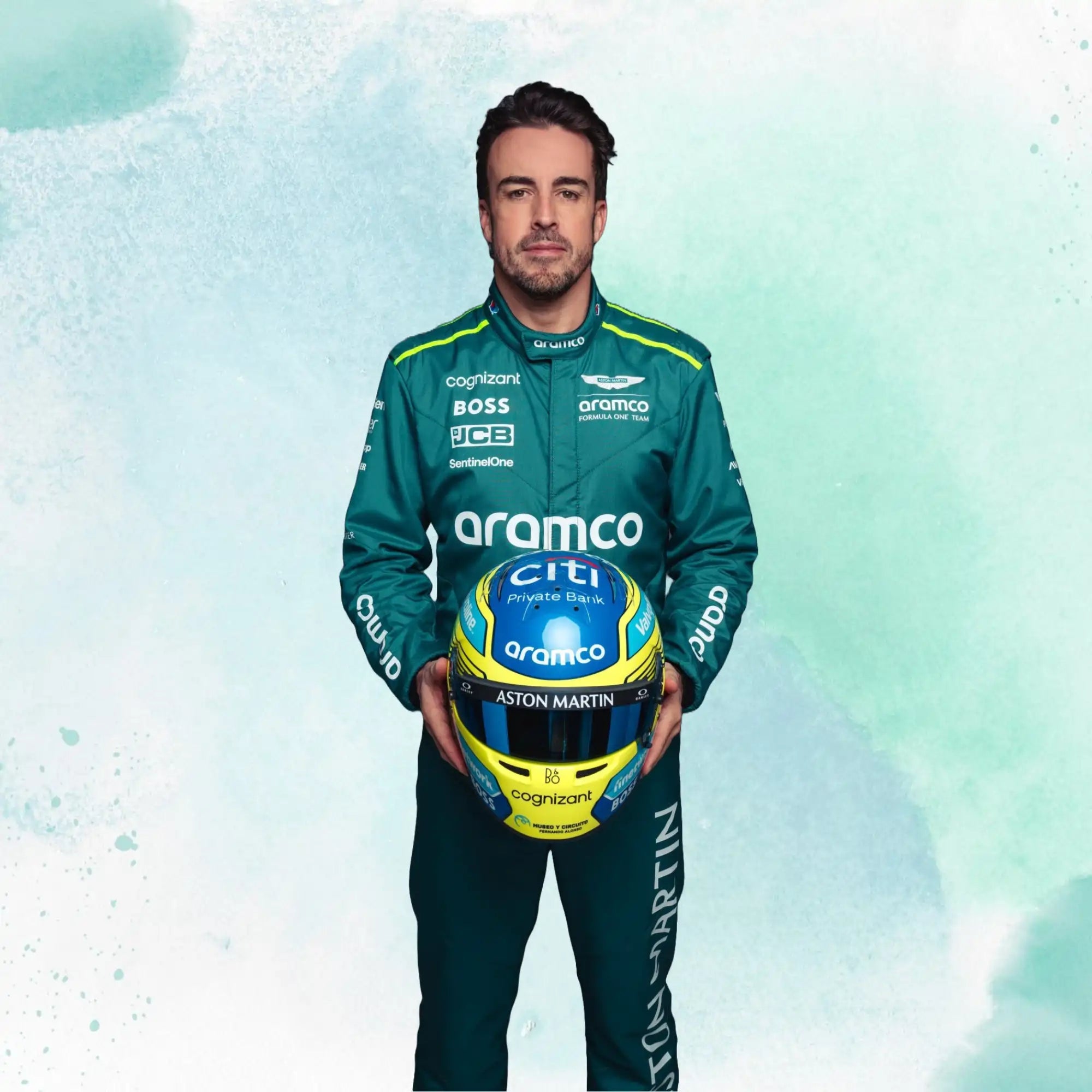 New 2024 Fernando Alonso Aston Martin F1 Team Replica Racing Suit