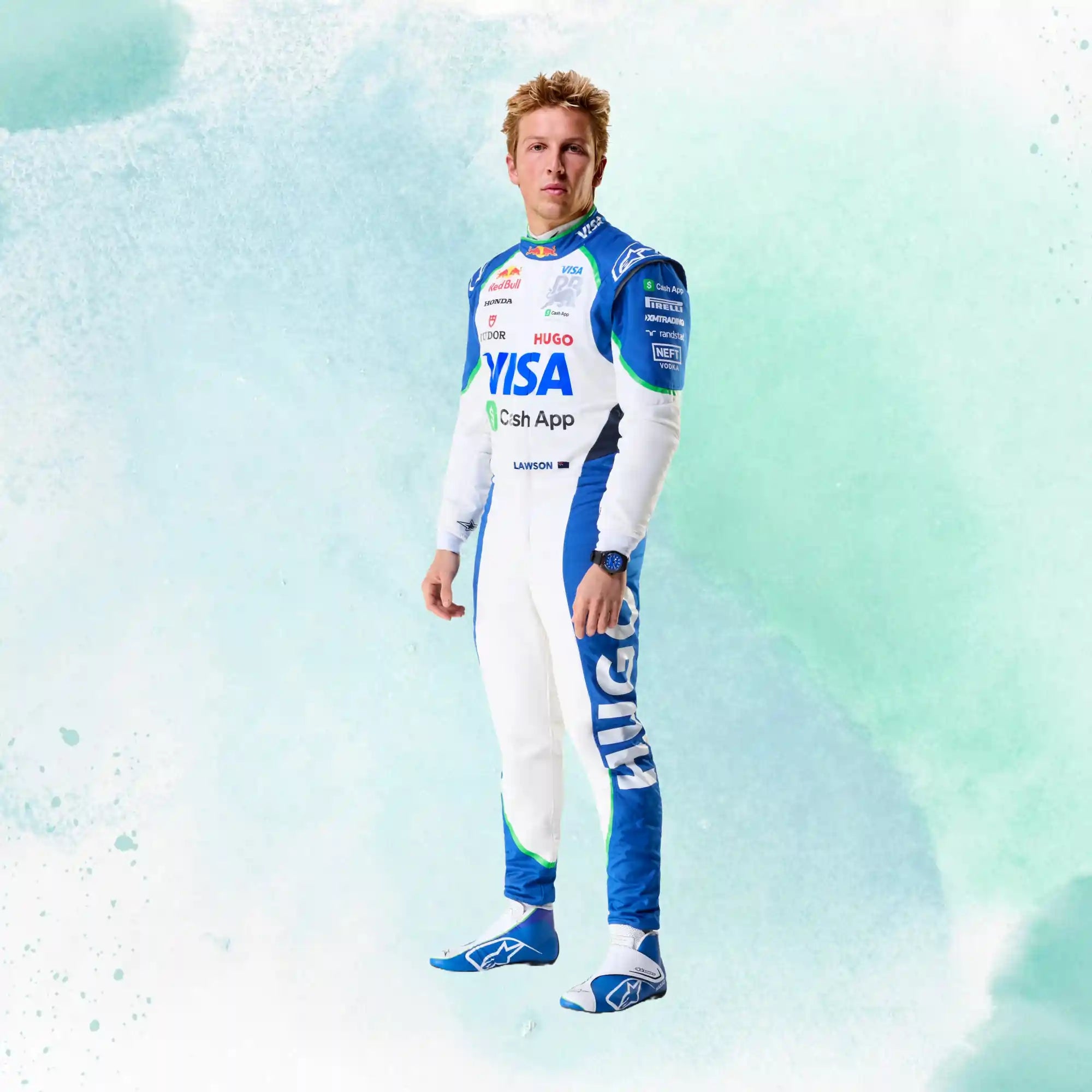 2025 New Liam Lawson Visa Cash App RB Formula One Team Replica Racing Suit