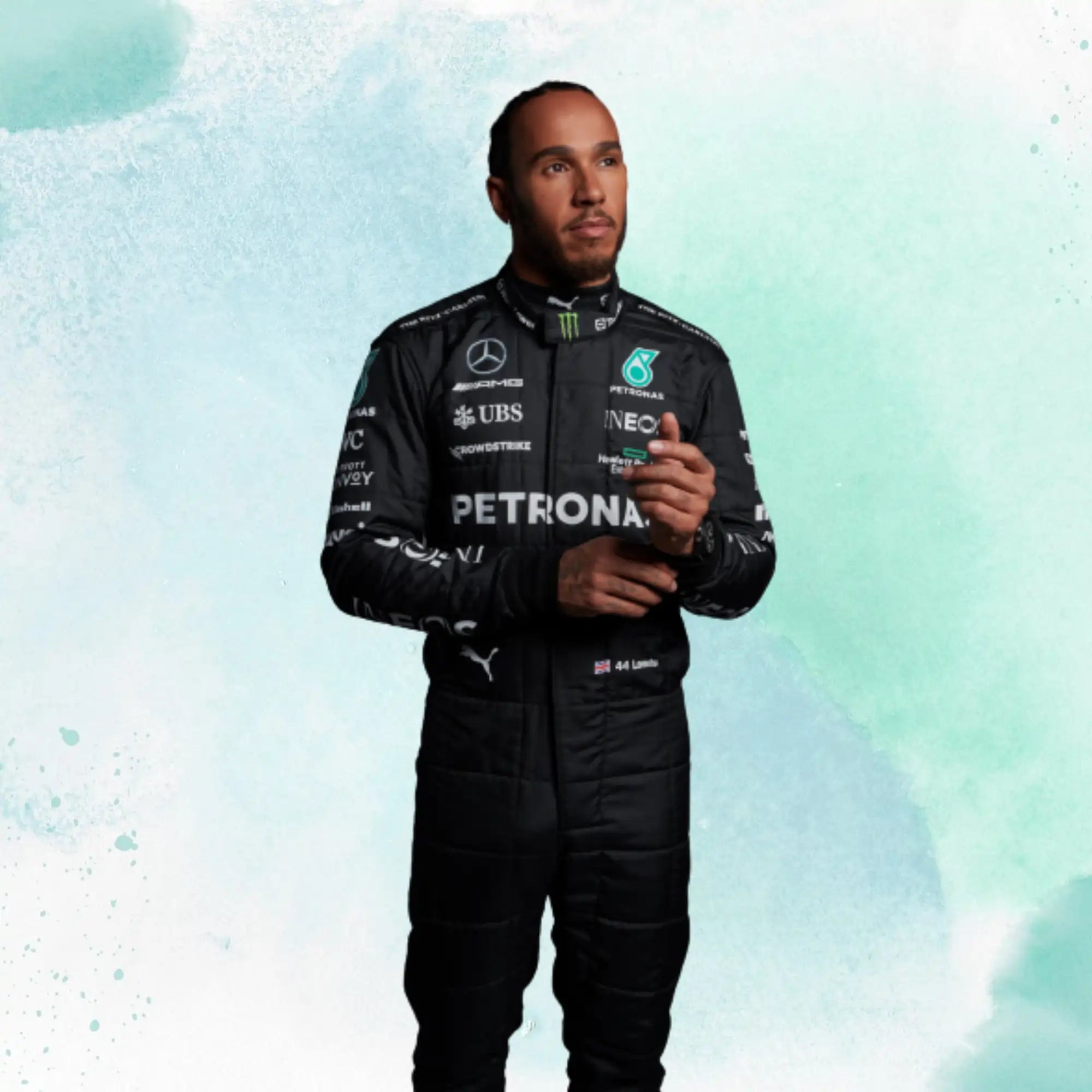 New 2023 Lewis Hamilton Mercedes-AMG Petronas F1 Team Replica Race Suit